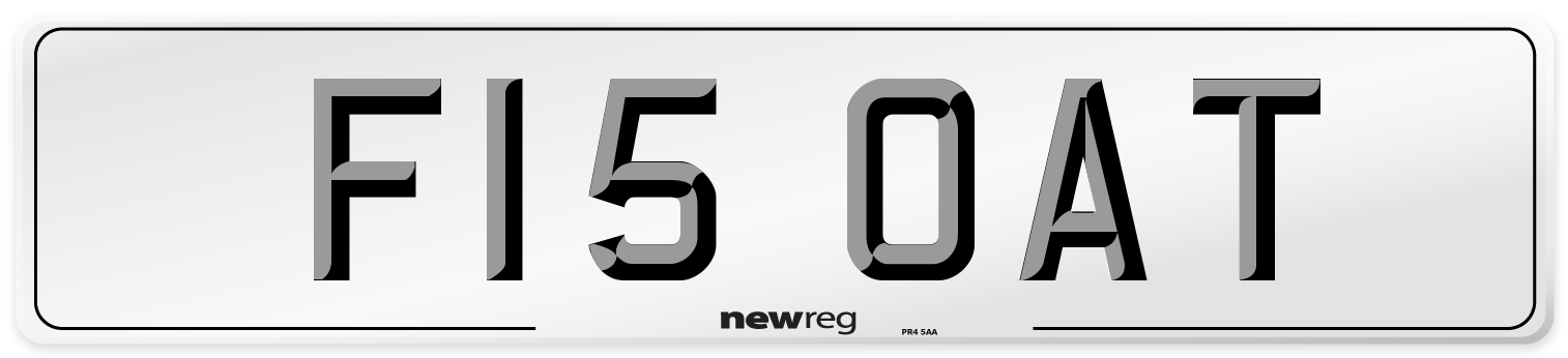 F15 OAT Number Plate from New Reg